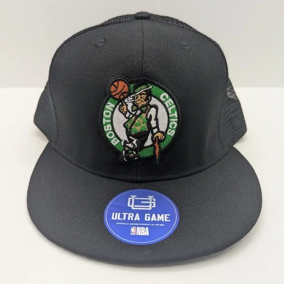 Ultra Game NBA Boston Celtics Around The Way Trucker Hat Black Snapback VGMG318F - Picture 2 of 12